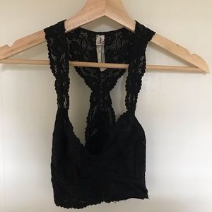 Free People black racerback lace bralette